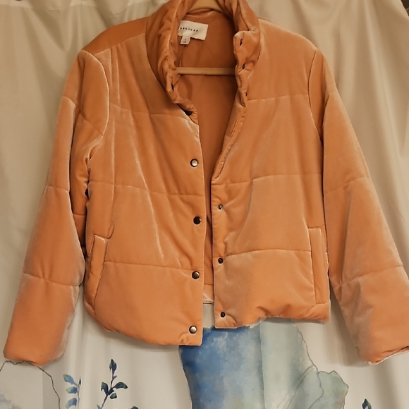 POPSUGAR Pinkish/ Peach Puffer Jacket - Picture 1 of 4